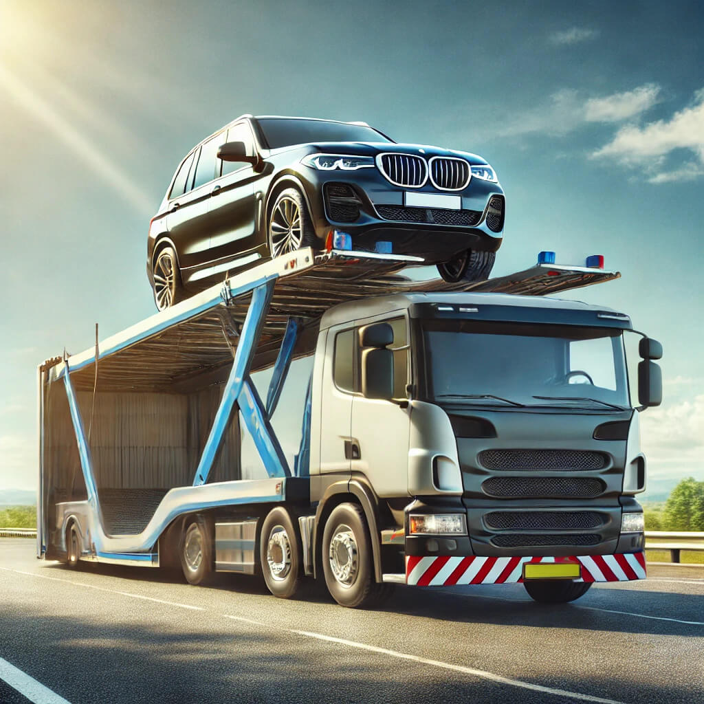 DALL·E 2024-12-18 09.01.54 - A realistic image showcasing car relocation services with a single car being transported