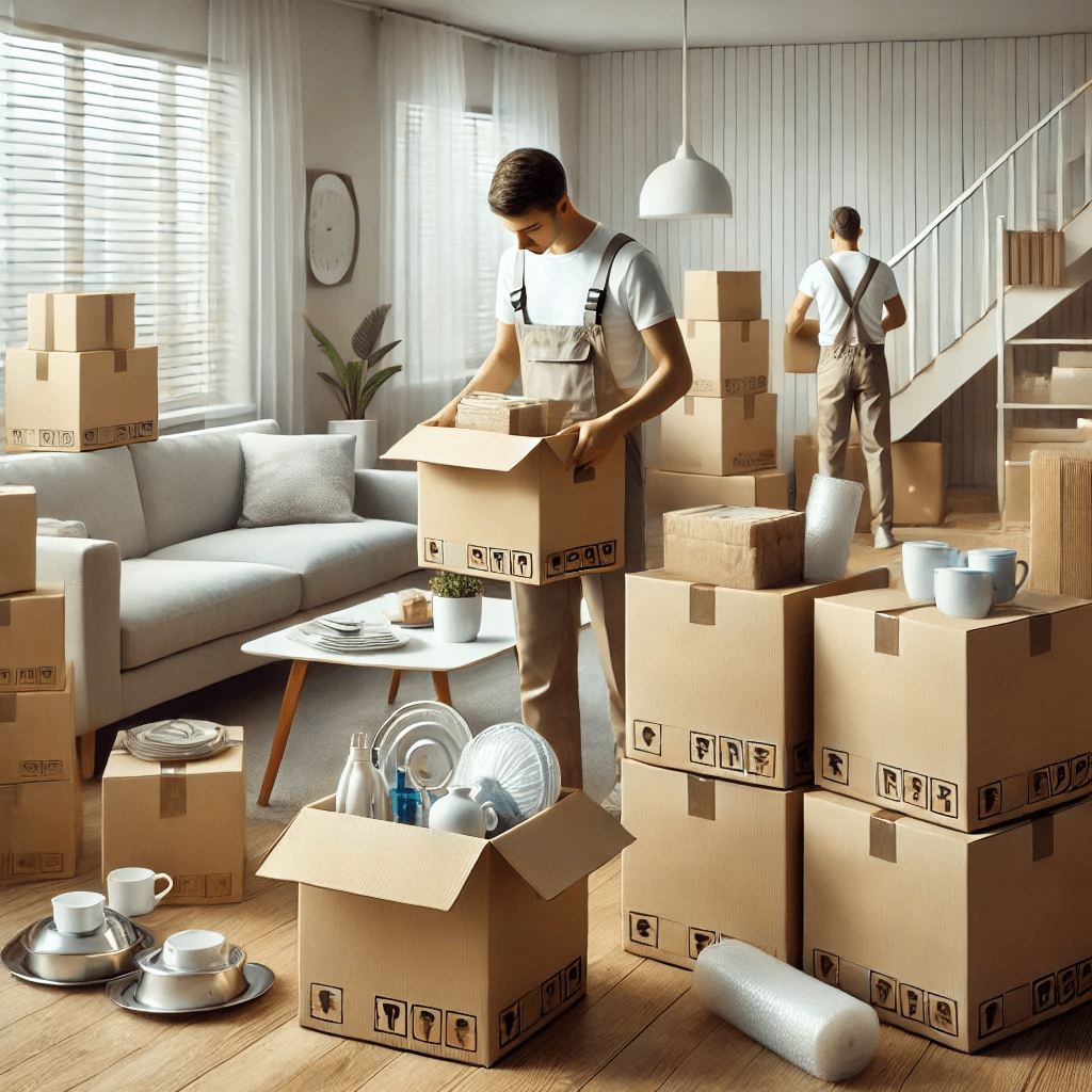 DALL·E 2024-12-18 09.15.49 - A realistic image showcasing professional removal packing services