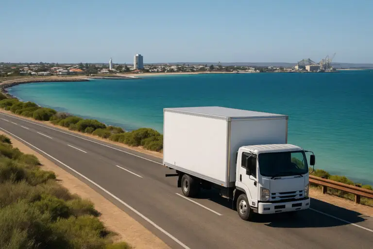 Perth to Geraldton removalists loading furniture and moving boxes into a truck in Western Australia